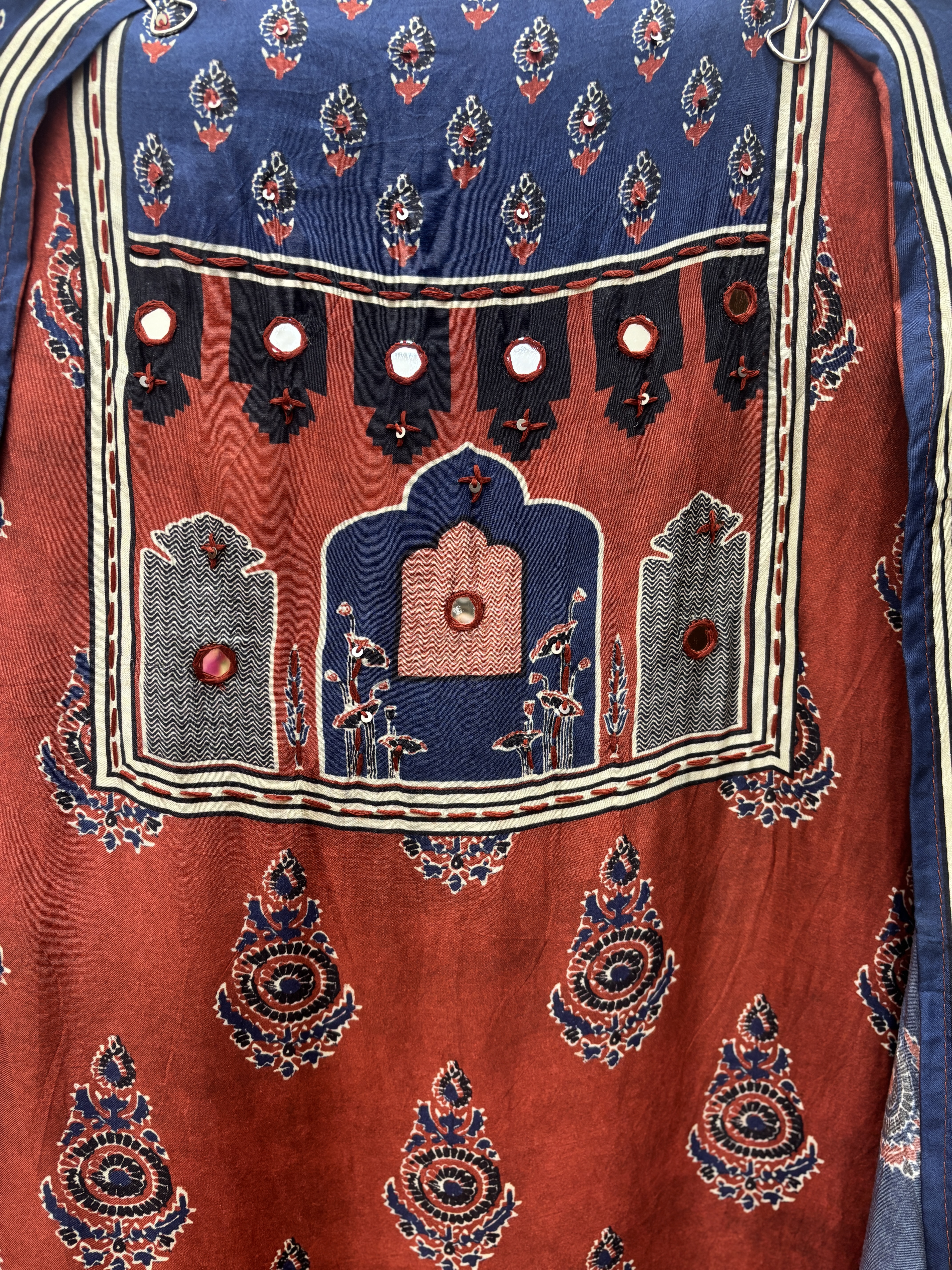 blue and maroon ethnic mul cotton suit blue and maroon ethnic mul cotton suit