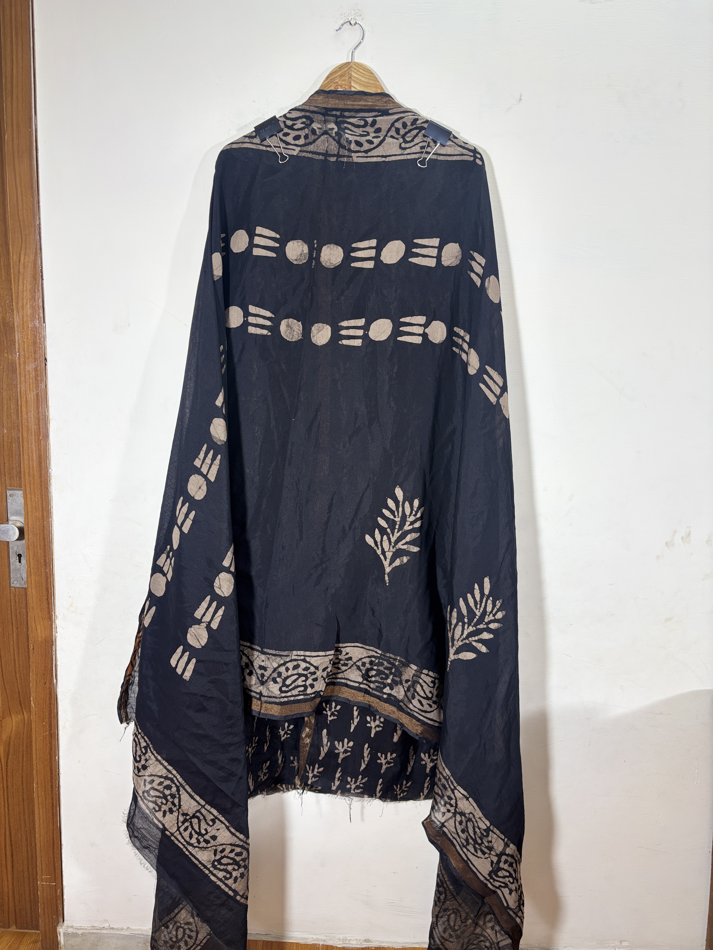black maheshwari silk block print suit black maheshwari silk block print suit