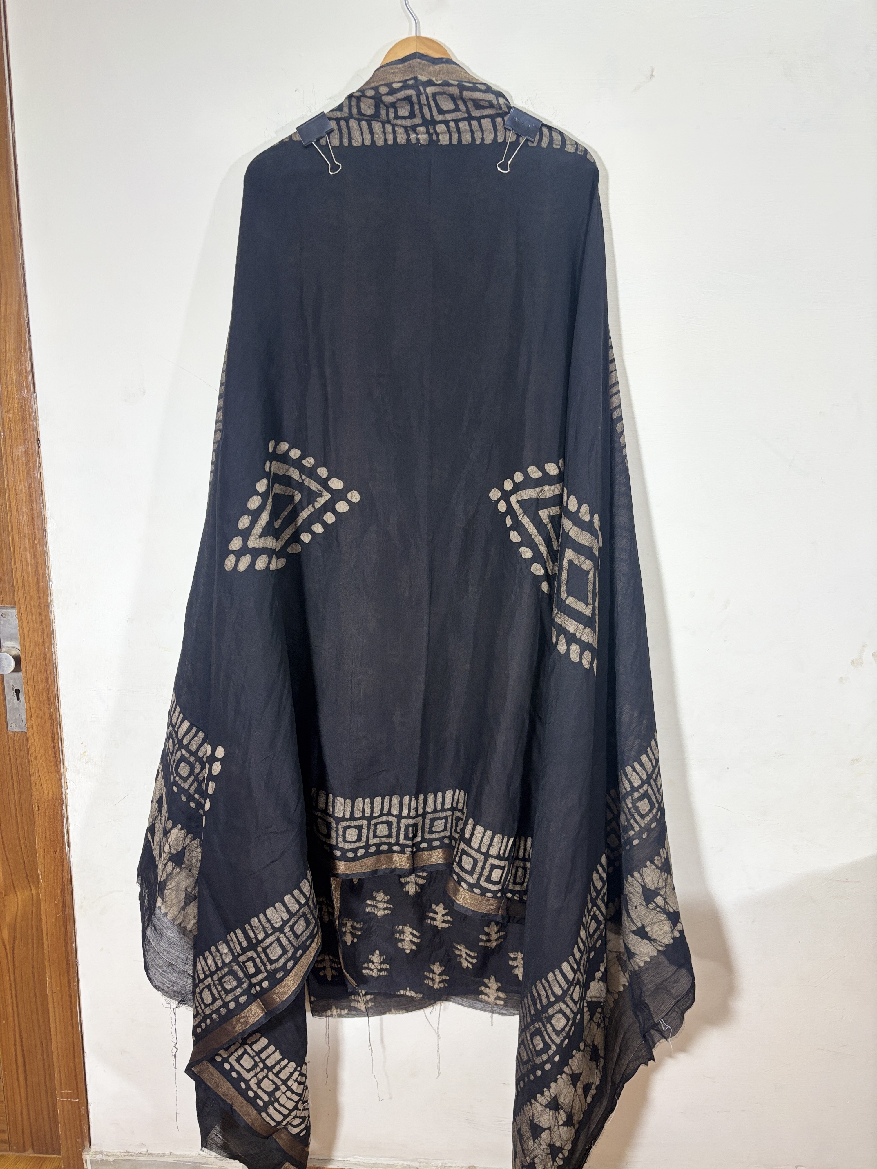 black maheshwari silk block print suit black maheshwari silk block print suit