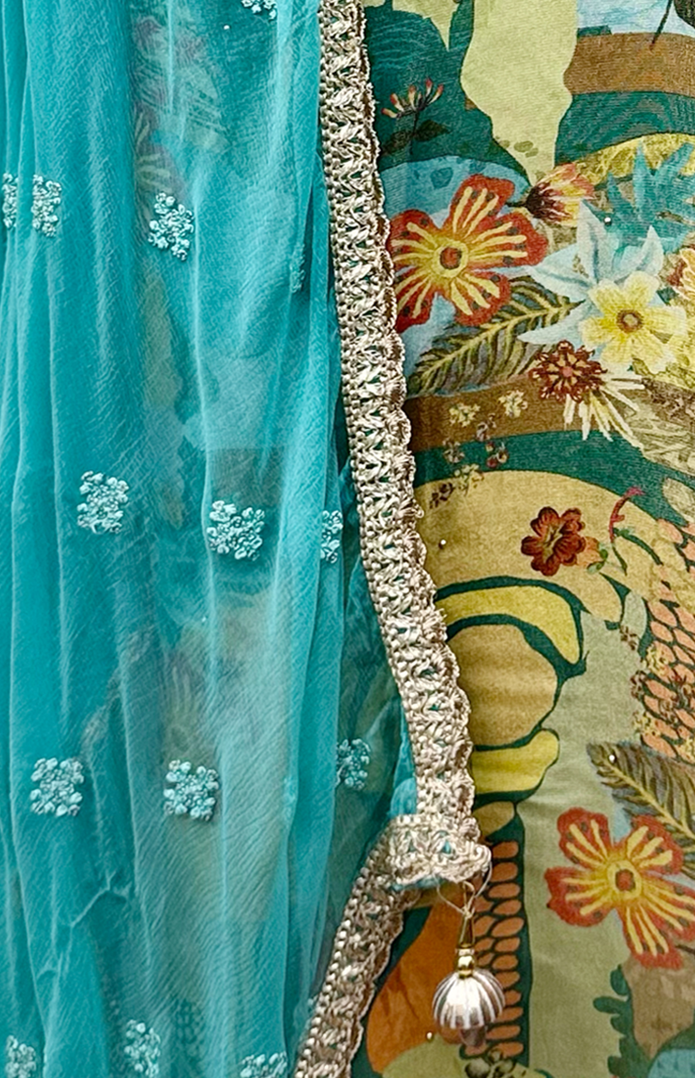 dupatta closeup unstitched suit dupatta closeup unstitched suit